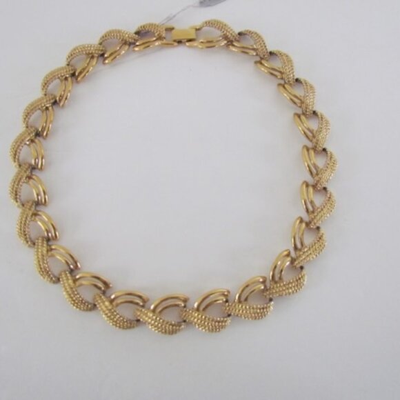 Vintage Chunky Napier Necklace Link Gold Tone Signed - Picture 2 of 9